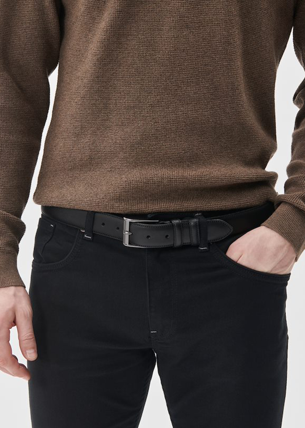 Essinot Leather Belt - Black - Matinique Canada - Danali