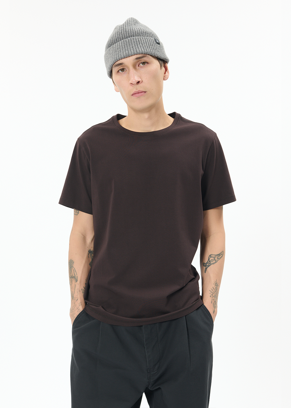 Jermalink Cotton Stretch T-Shirt - Ganache - Matinique Canada - Danali