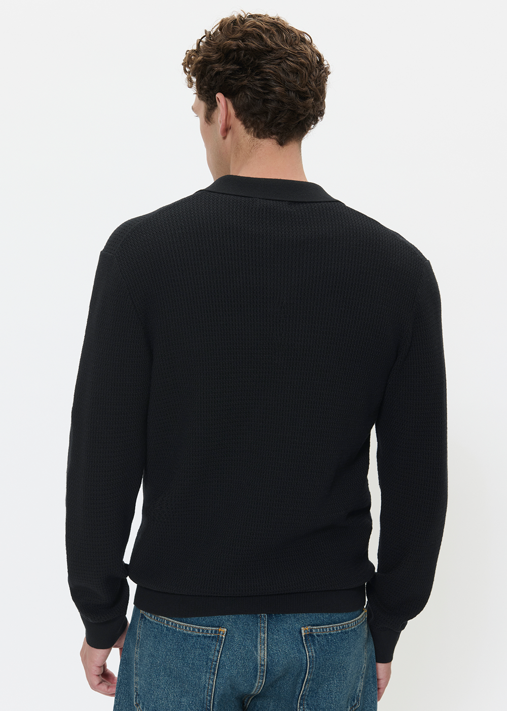 Kerone Knit Polo Sweater - Black - Matinique Canada - Danali