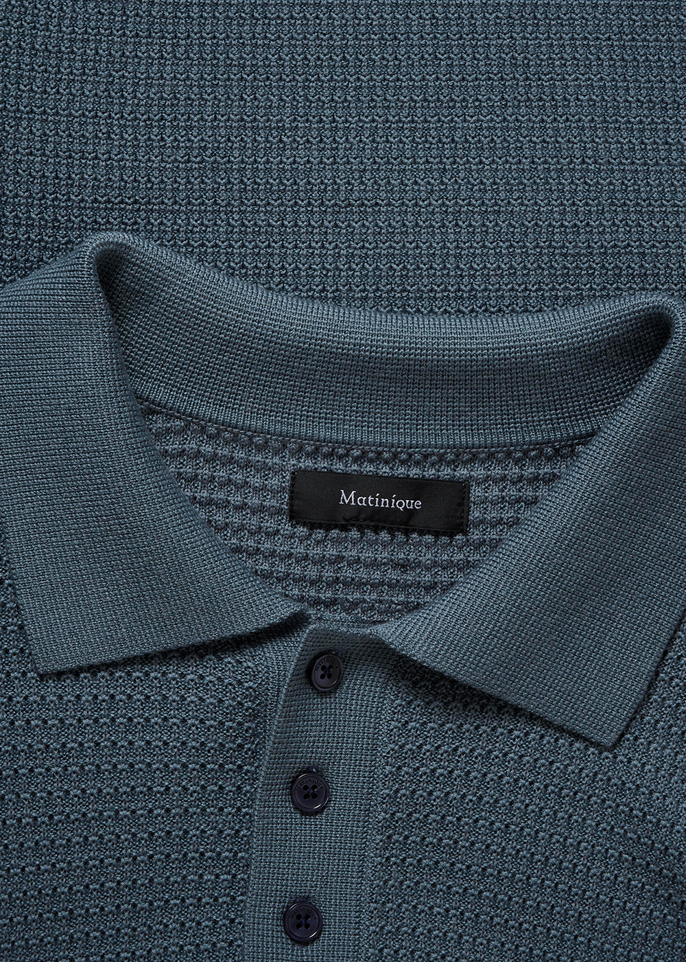 Kerone Knit Polo Sweater - Stormy Weather - Matinique Canada - Danali