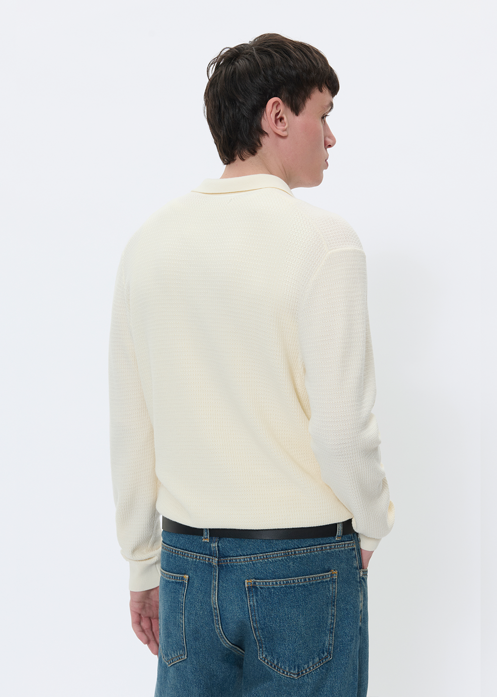 Kerone Knit Polo Sweater - Vanilla Ice - Matinique Canada - Danali