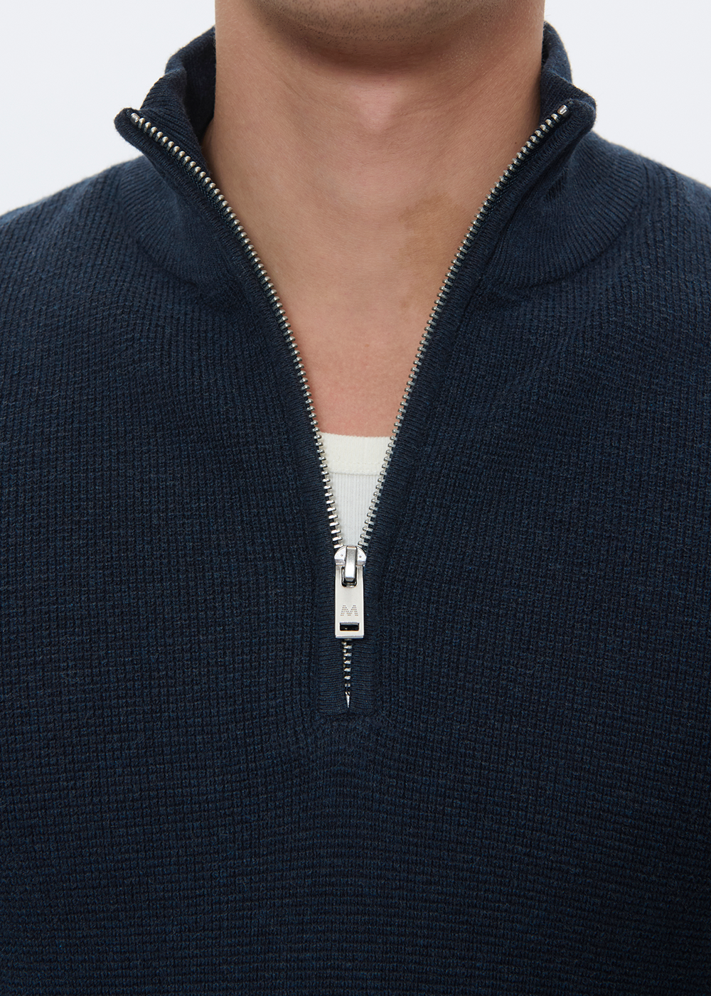 Lagoon Zip Sweater - Dark Navy Melange - Matinique Canada - Danali