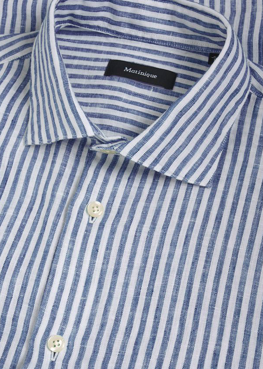 Marc Linen Long Sleeve Shirt - Navy Peony - Matinique Canada - Danali