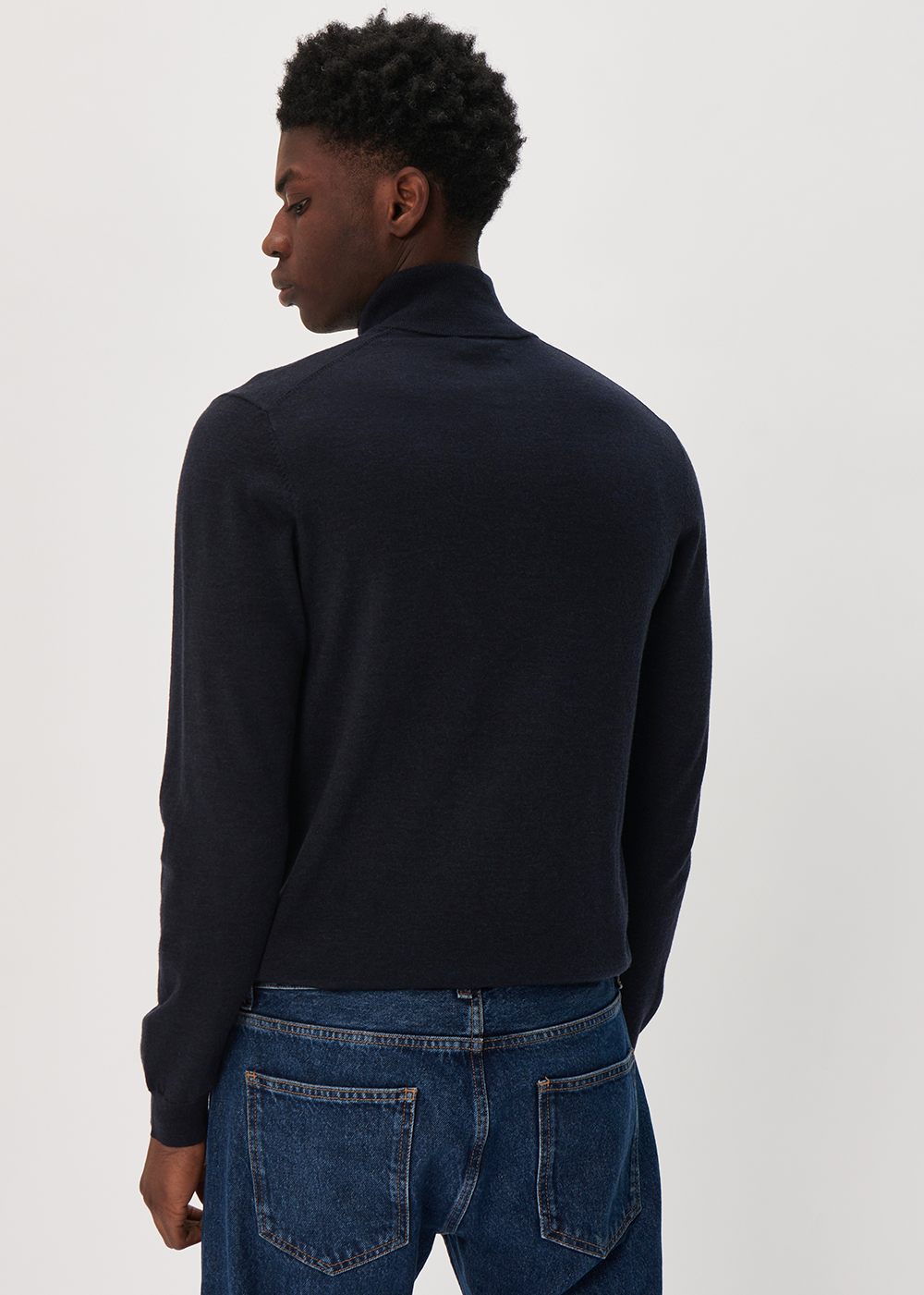 Mason Quarter Zip Sweater - Dark Navy Melange - Matinique Canada - Danali