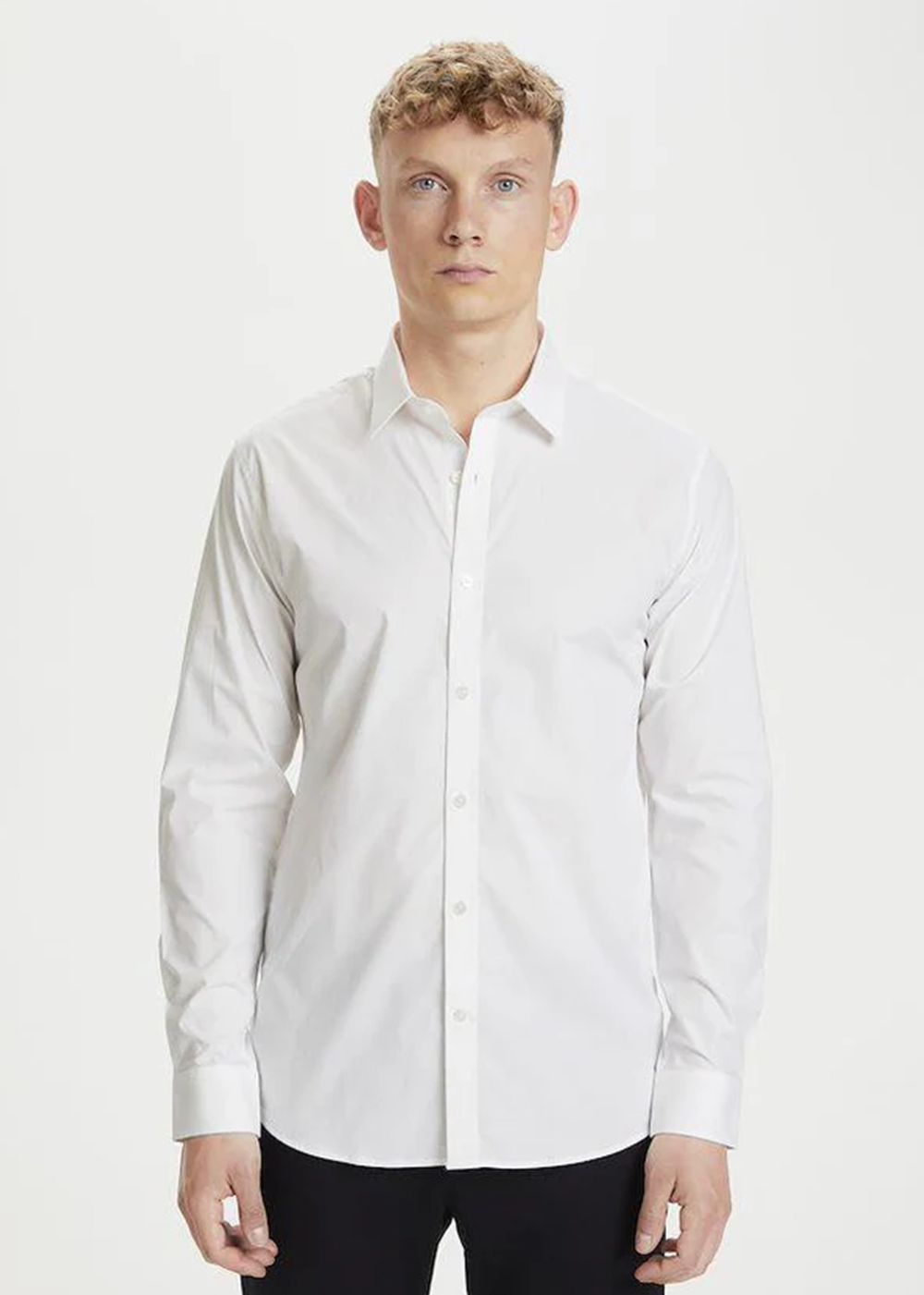Robo Stretch Poplin Shirt - White - Matinique Canada - Danali