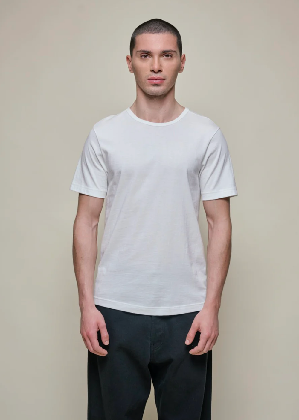 1950s Loopwheeled T-Shirt - White - Merz b. Schwanen Canada - Danali