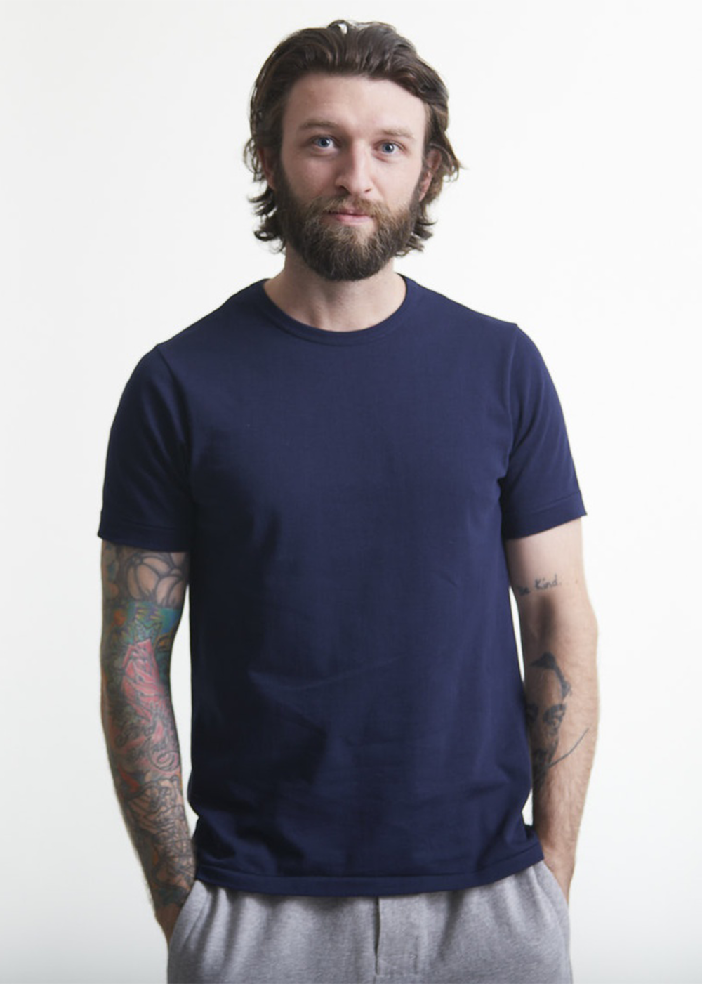 1950s Loopwheeled T-Shirt - Ink Blue - Merz b. Schwanen Canada - Danali