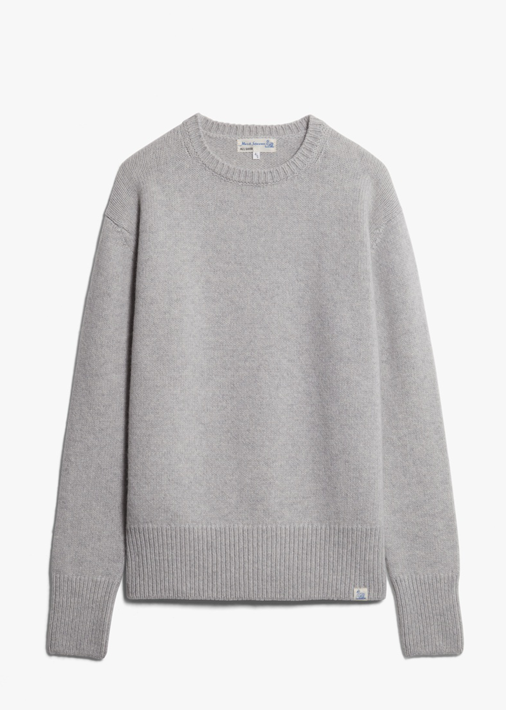 Chunky Cashmere Merino Crew Pullover - Grey Melange/Black - Merz b. Schwanen Canada - Danali