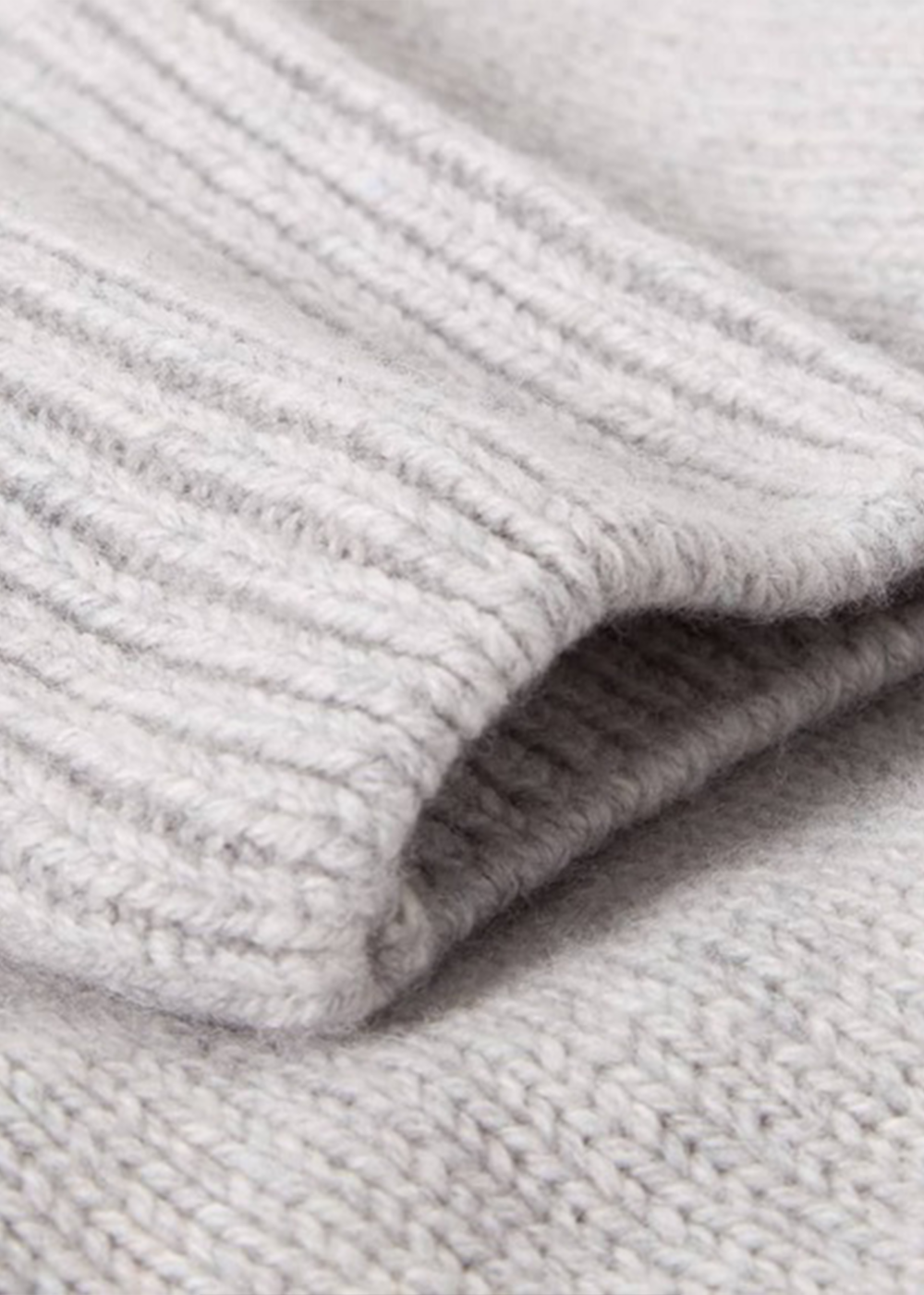 Chunky Cashmere Merino Crew Pullover - Grey Melange/Black - Merz b. Schwanen Canada - Danali