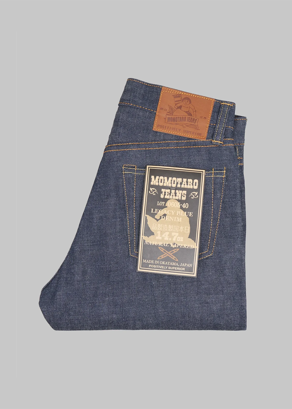 14.7oz Zimbabwe Cotton Legacy Blue Denim Natural Tapered Jean - Momotaro Canada - Danali