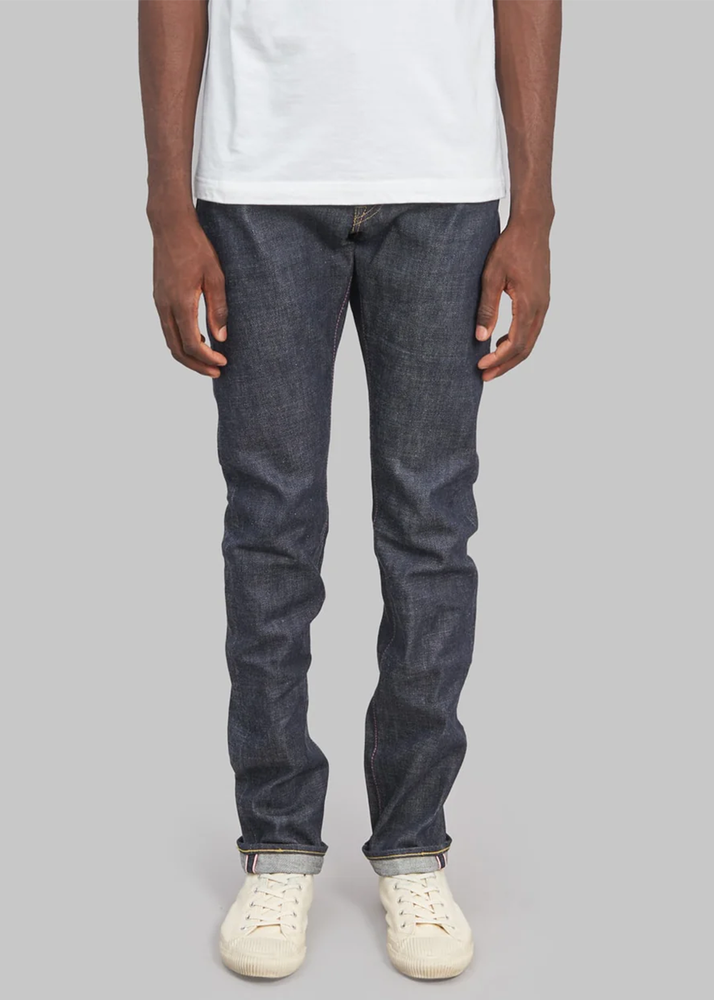 14.7oz Zimbabwe Cotton Legacy Blue Denim Natural Tapered Jean - Momotaro Canada - Danali