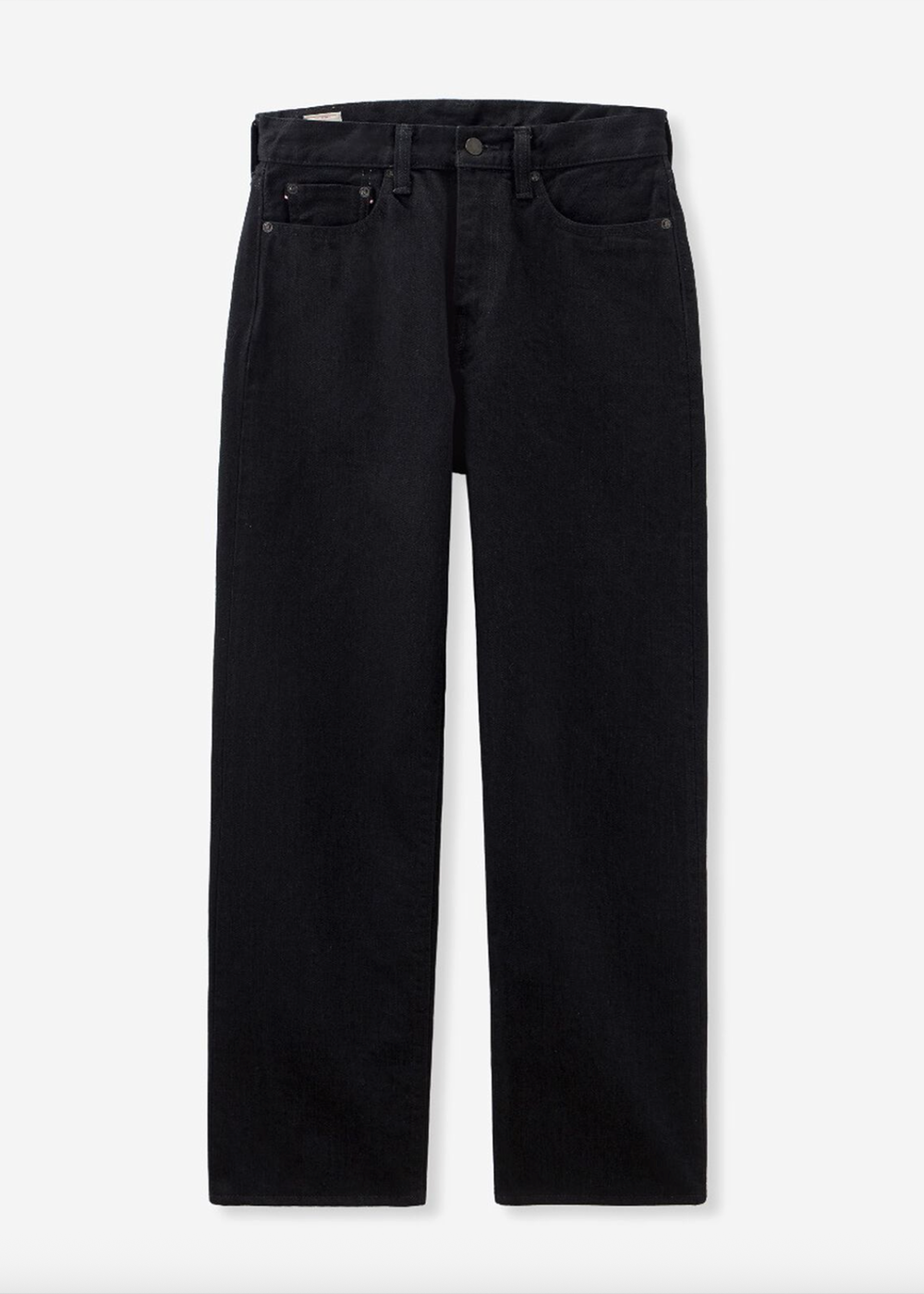 15.7oz Classic Straight Fit Battle Stripe Jean - Black - Momotaro Canada - Danali