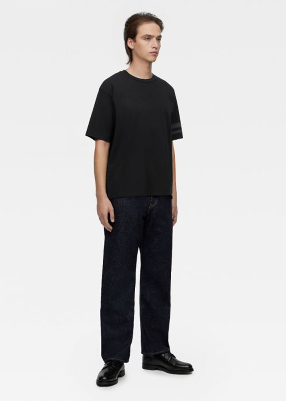 Zimbabwe Cotton Short Sleeve Battle Stripe T-Shirt - Black - Momotaro Canada - Danali