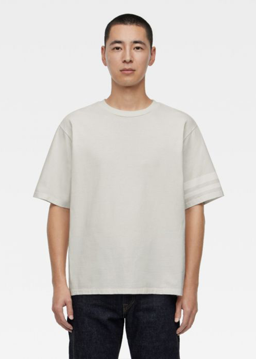 Zimbabwe Cotton Short Sleeve Battle Stripe T-Shirt - White - Momotaro Canada - Danali