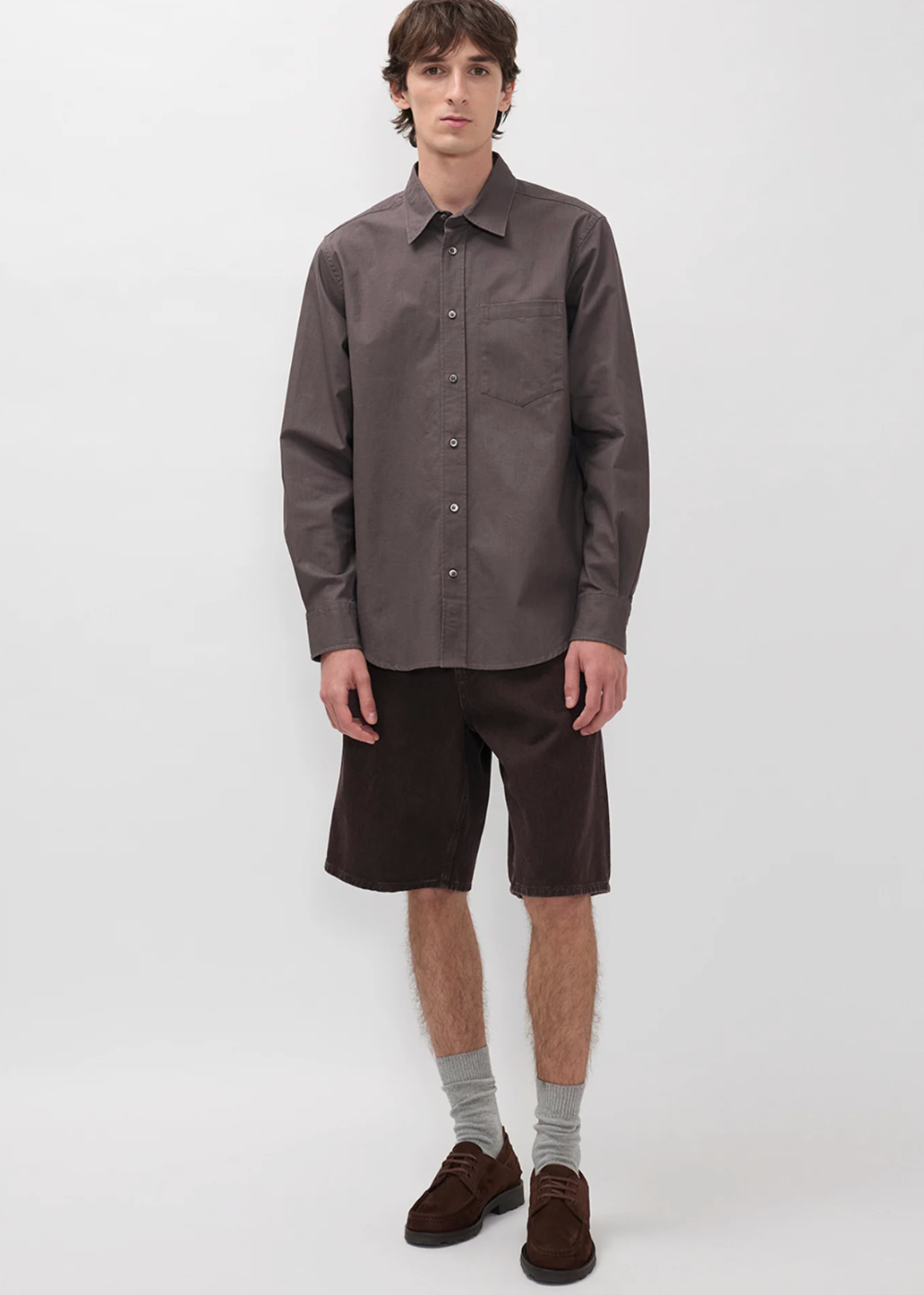 Korshavn Relaxed 5 Pocket Resist Dyed Twill Short - Shale - Norse Projects Canada - Danali - N35-0632