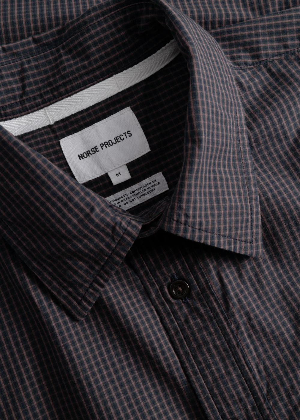Espevik Oversize Poplin Check Shirt - Dark Navy Check - Norse Projects Canada - Danali - N40-0877