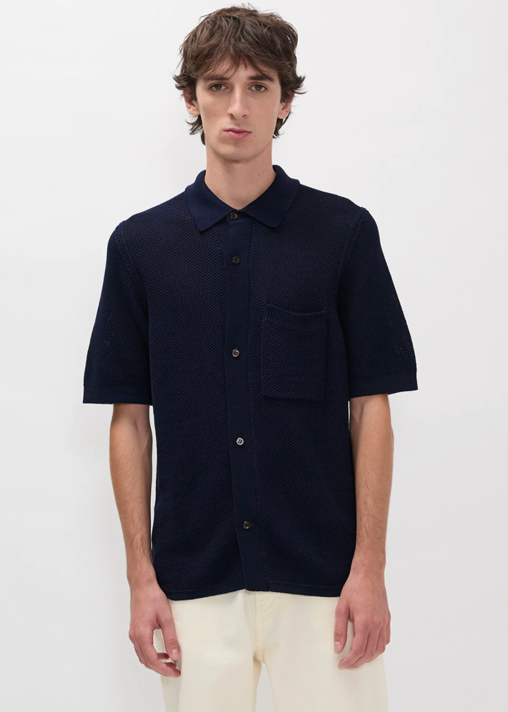 Fredensborg Mercerised Cotton Knitted Shirt - Dark Navy - Norse Projects Canada - Danali - N45-0668