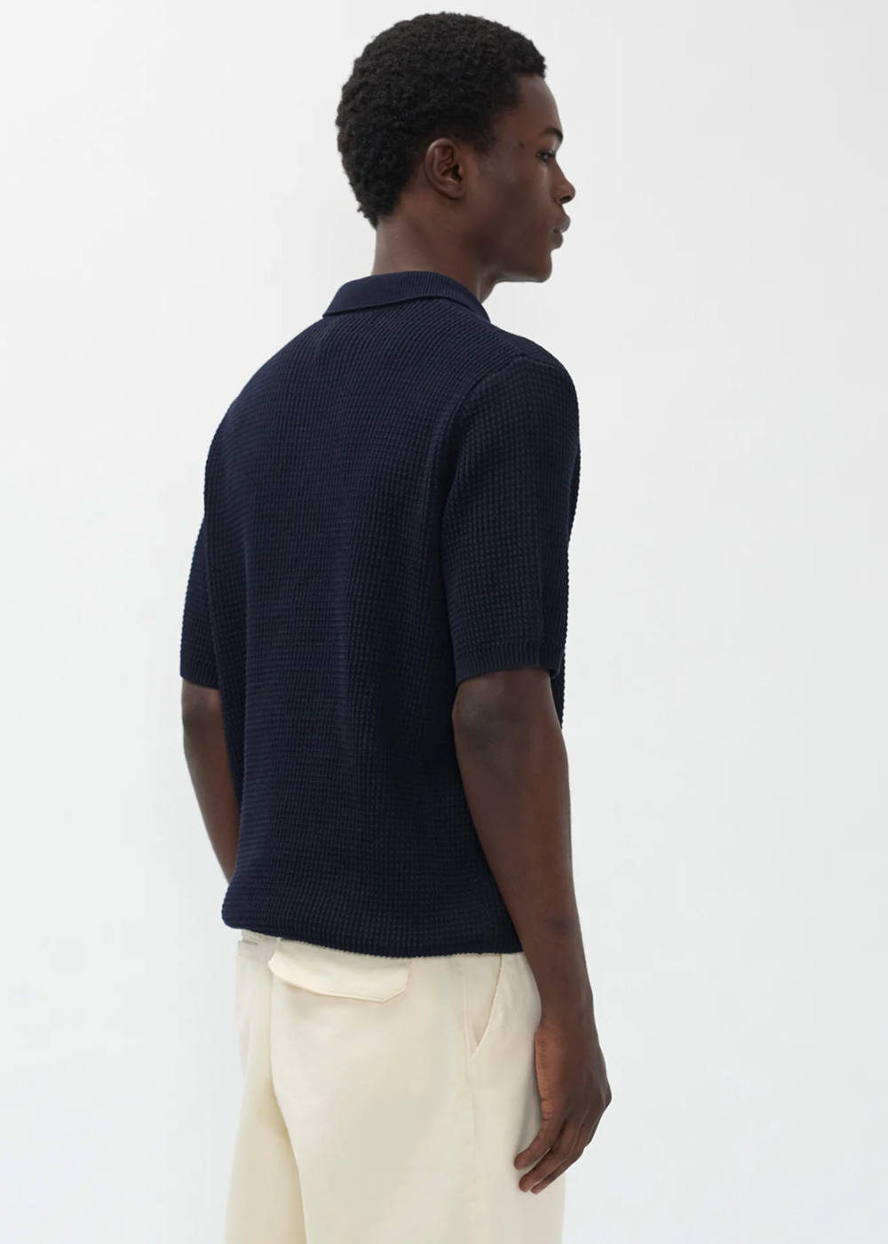 Anholt Cotton Crepe Polo - Dark Navy - Norse Projects Canada - Danali - N45-0677