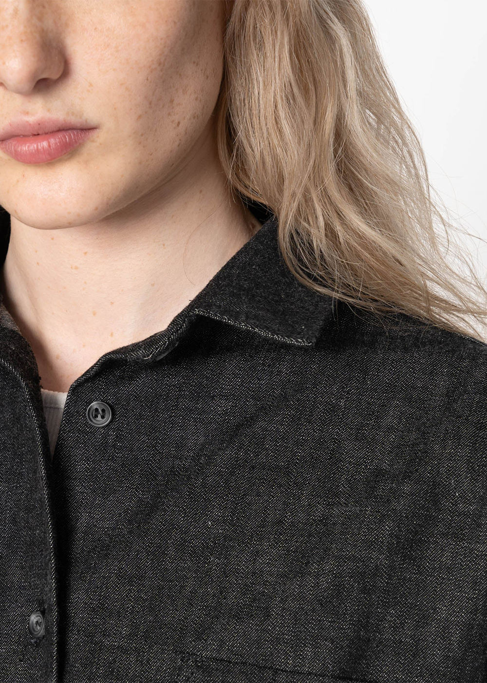Judy Shirt Black Lightweight Denim - Naked and Famous Denim Canada - Danali