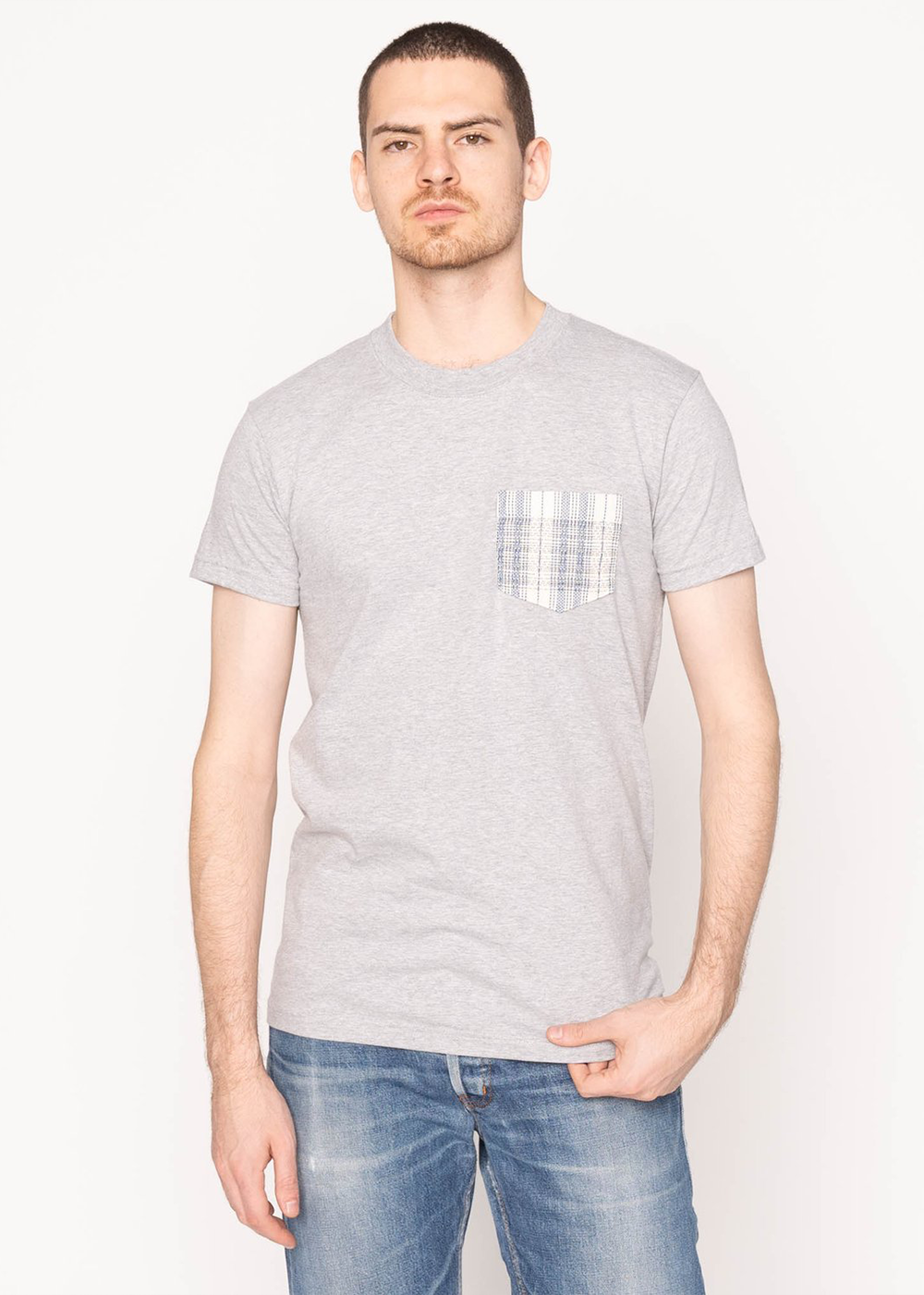 Pocket Tee - Asagi Sashiko - Naked and Famous Denim Canada - Danali