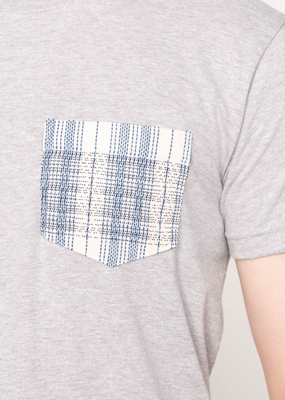 Pocket Tee - Asagi Sashiko - Naked and Famous Denim Canada - Danali