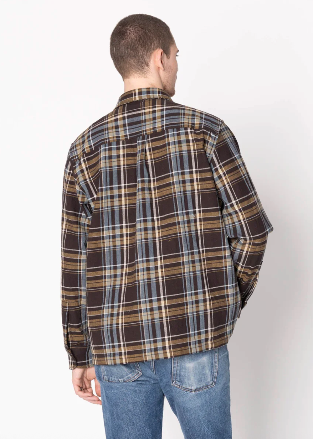 True Shirt - Slub Yarn Flannel - Navy - Naked and Famous Denim Canada - Danali