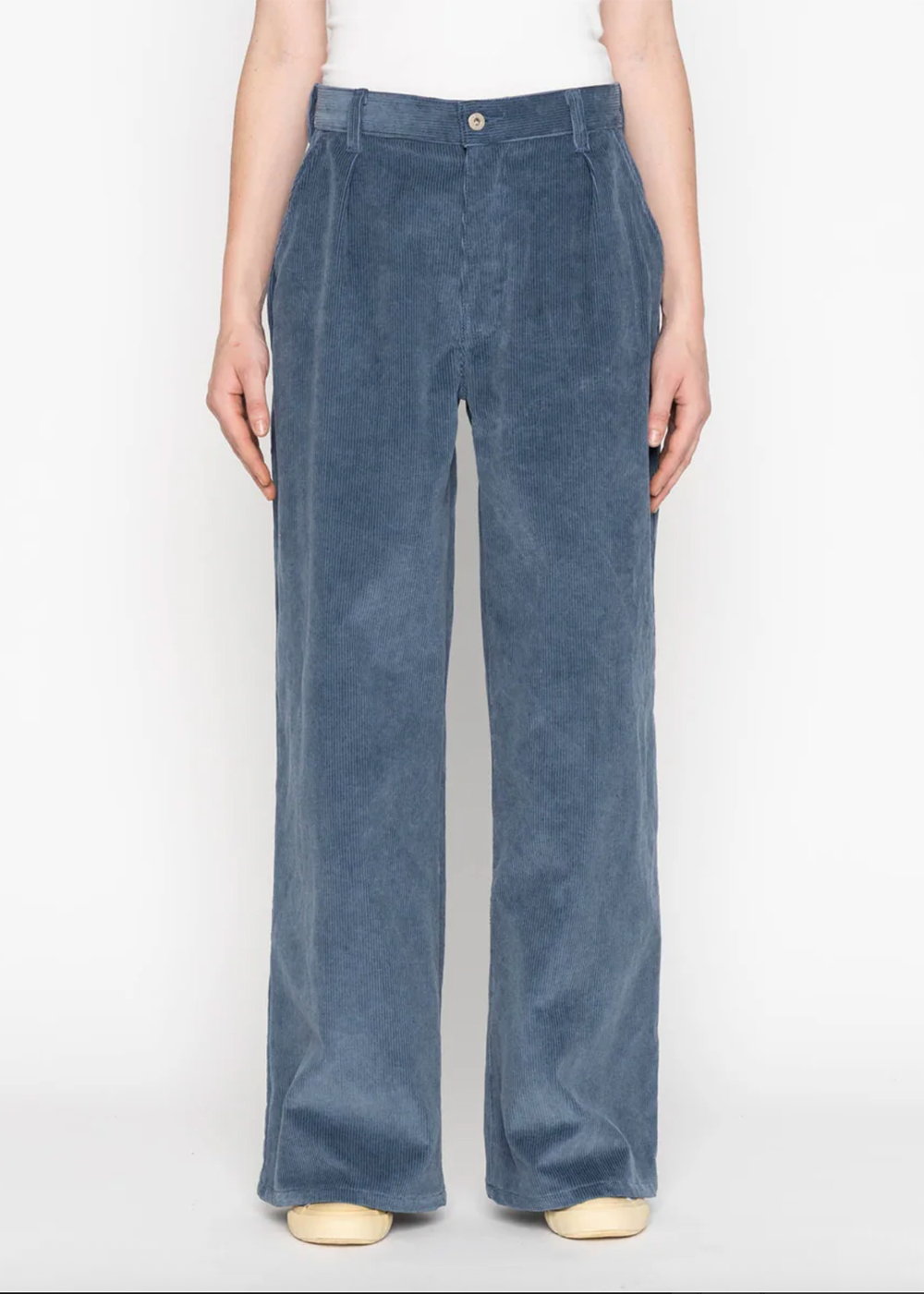 Wide Leg Trouser - Organic Faded Corduroy - Indigo - Naked and Famous Denim Canada - Danali