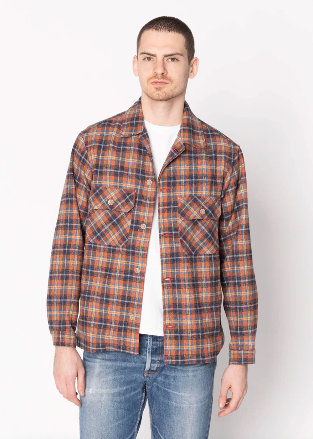 Work Shirt Triple Twist Yarn Flannel - Red - Naked and Famous Denim Canada - Danali