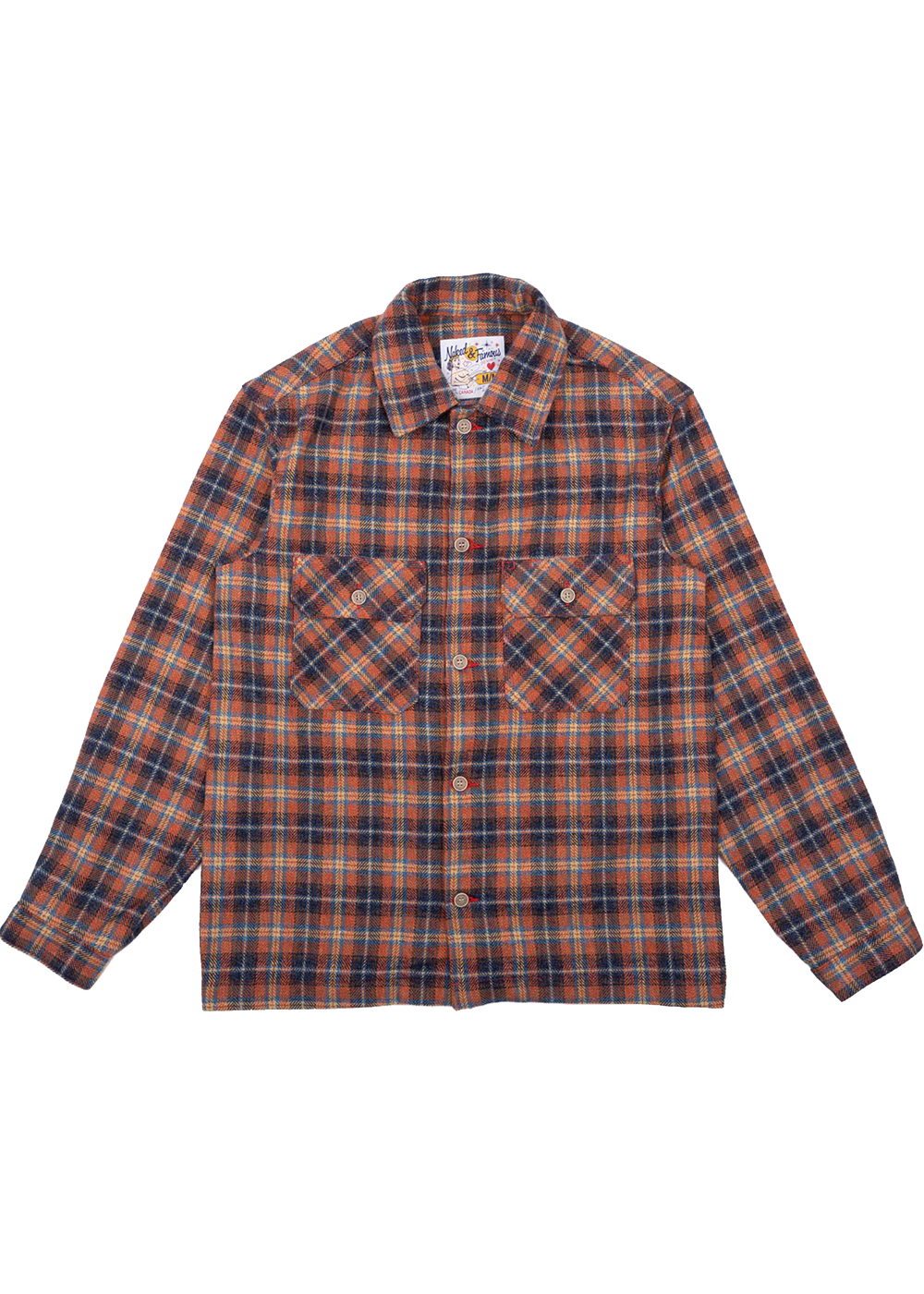 Work Shirt Triple Twist Yarn Flannel - Red - Naked and Famous Denim Canada - Danali