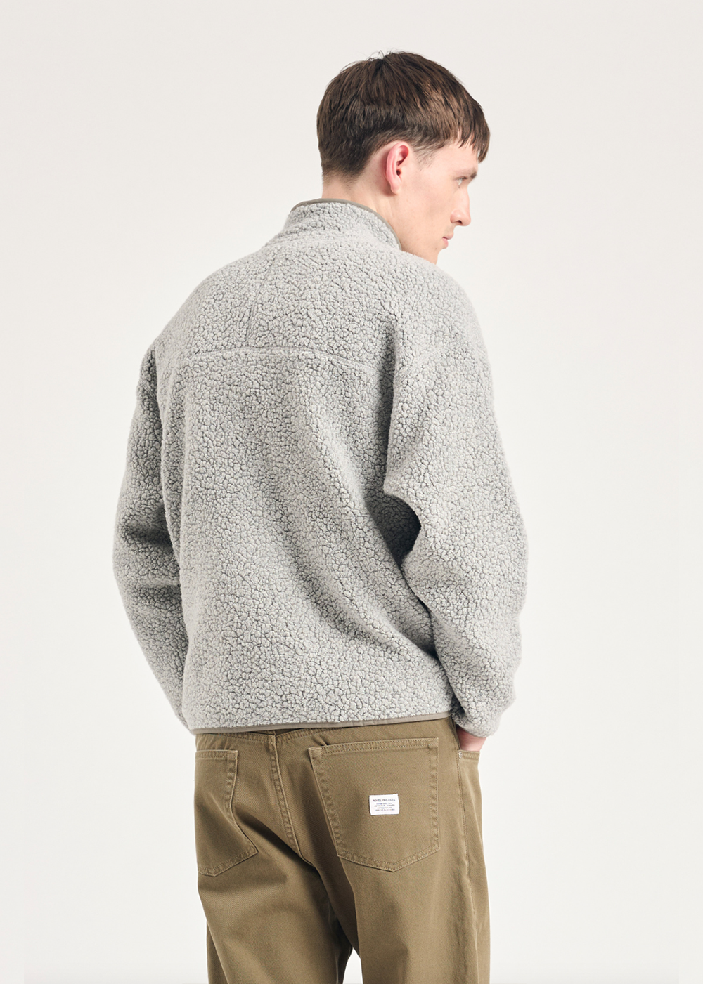 Bjorn Sherpa Wool Fleece Jacket - Grey Melange - Norse Projects Canada - Danali