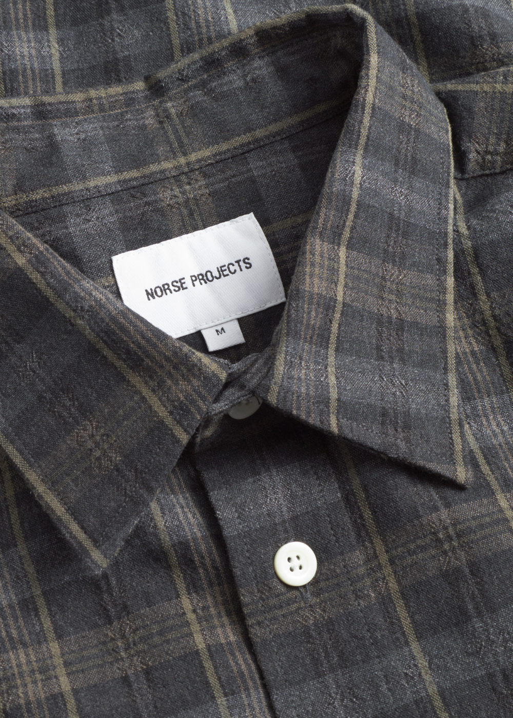 Ole Oversized Wool Check Shirt - Charcoal - Norse Projects Canada - Danali