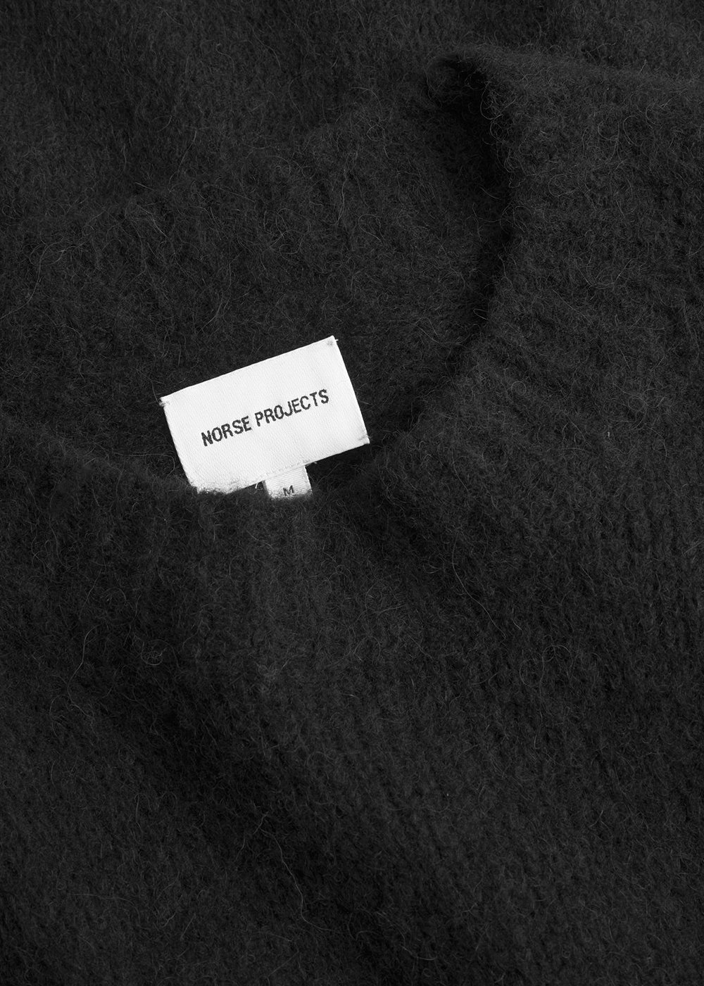 Rasmus Mock Neck Relaxed Brushed Sweater - Black - Norse Projects Canada - Danali