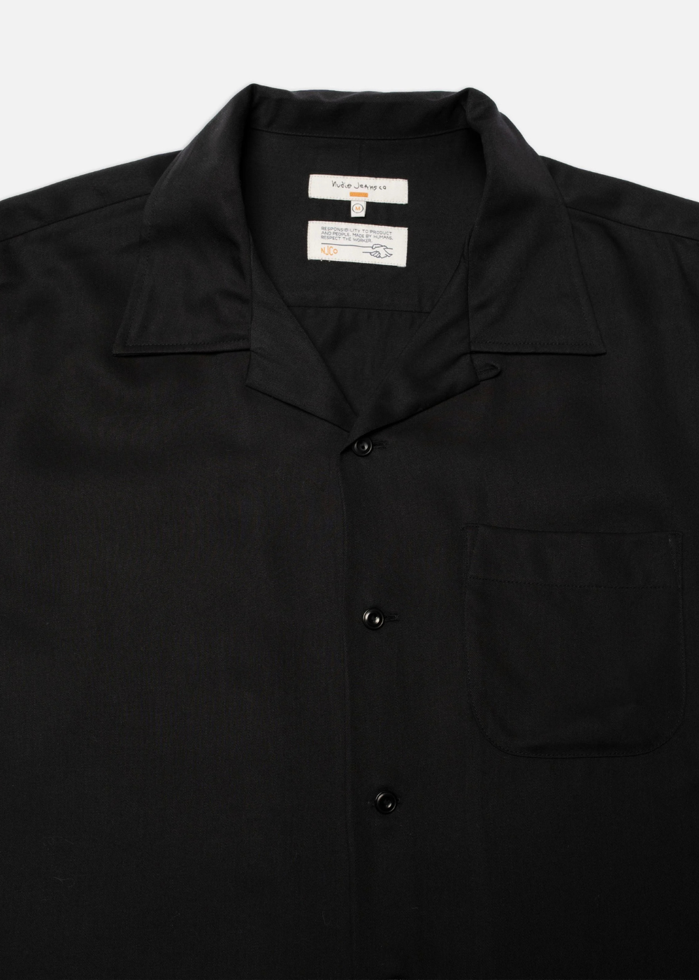 Arthur Bowling Shirt Safety Pin - Black - Nudie Jeans Canada - Danali