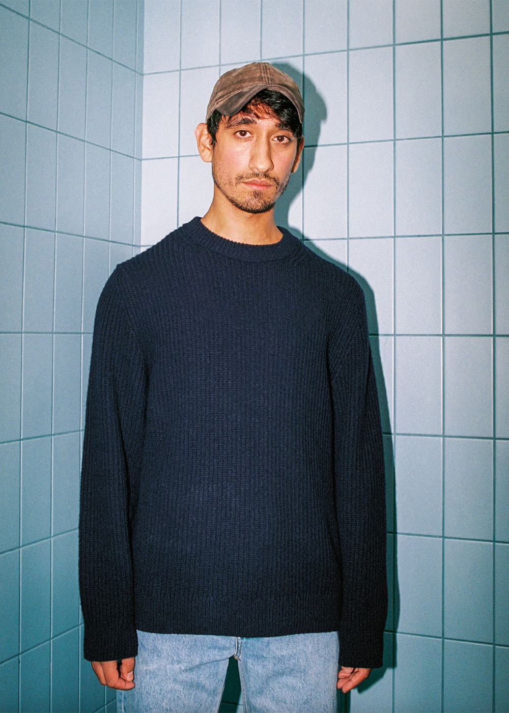 August Rib Cotton Sweater - Navy - Nudie Jeans Canada - Danali