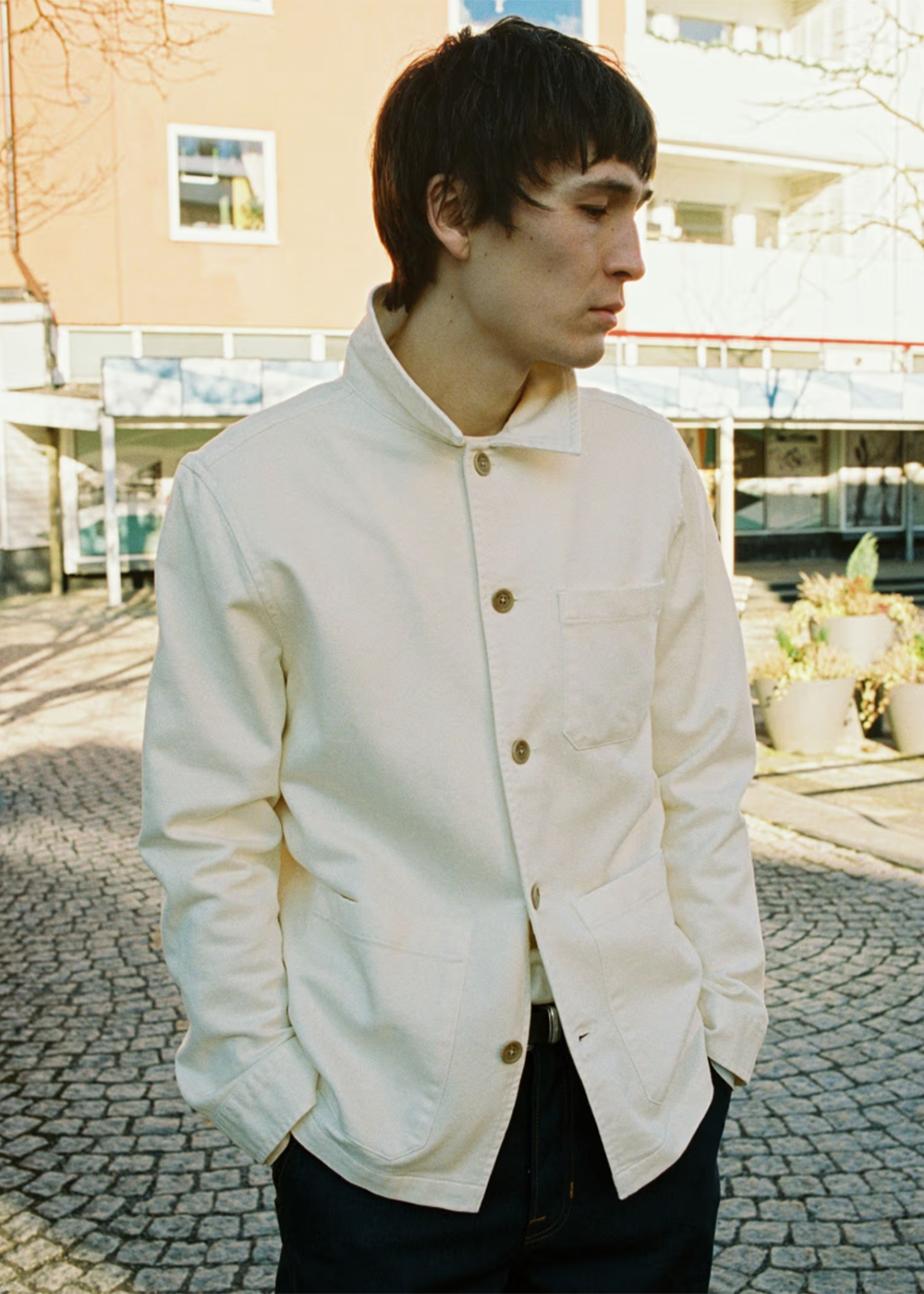 Barney Worker Jacket - Ivory - Nudie Jeans Canada - Danali