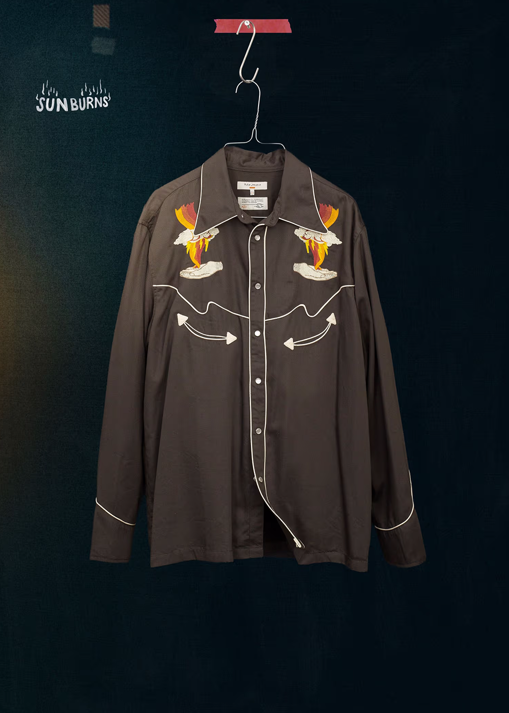 Gonzo Western Shirt Sunburns - Black/Brown - Nudie Jeans Canada - Danali