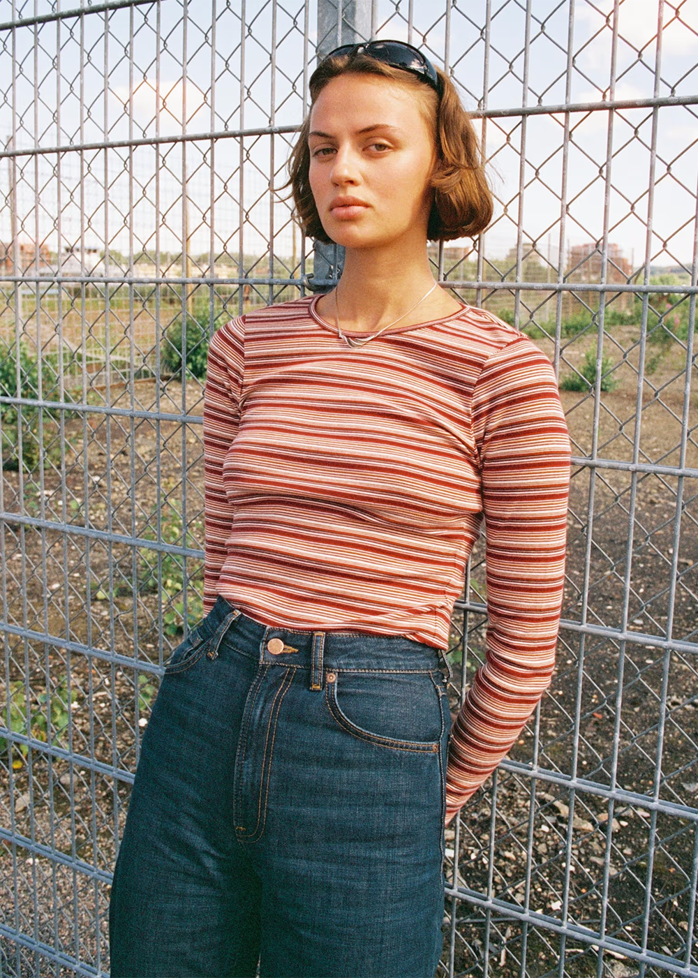 Jessy LS T-Shirt Striped Rib - Wine - Nudie Jeans Canada - Danali