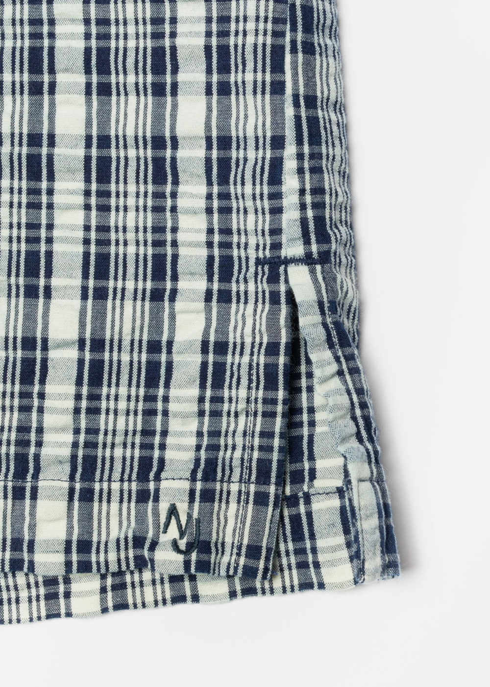 Jutta Shirt Indigo Seersucker - Blue/Off White - Nudie Jeans Canada - Danali