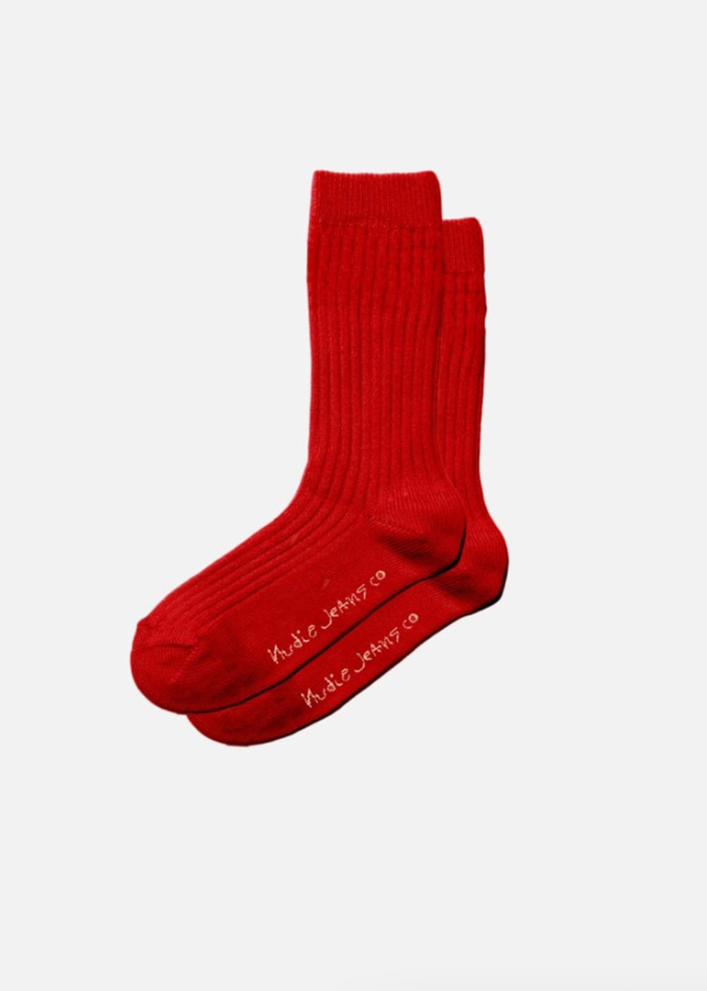 Women's Cotton Ribbed Socks - Red - Nudie Jeans Canada - Danali