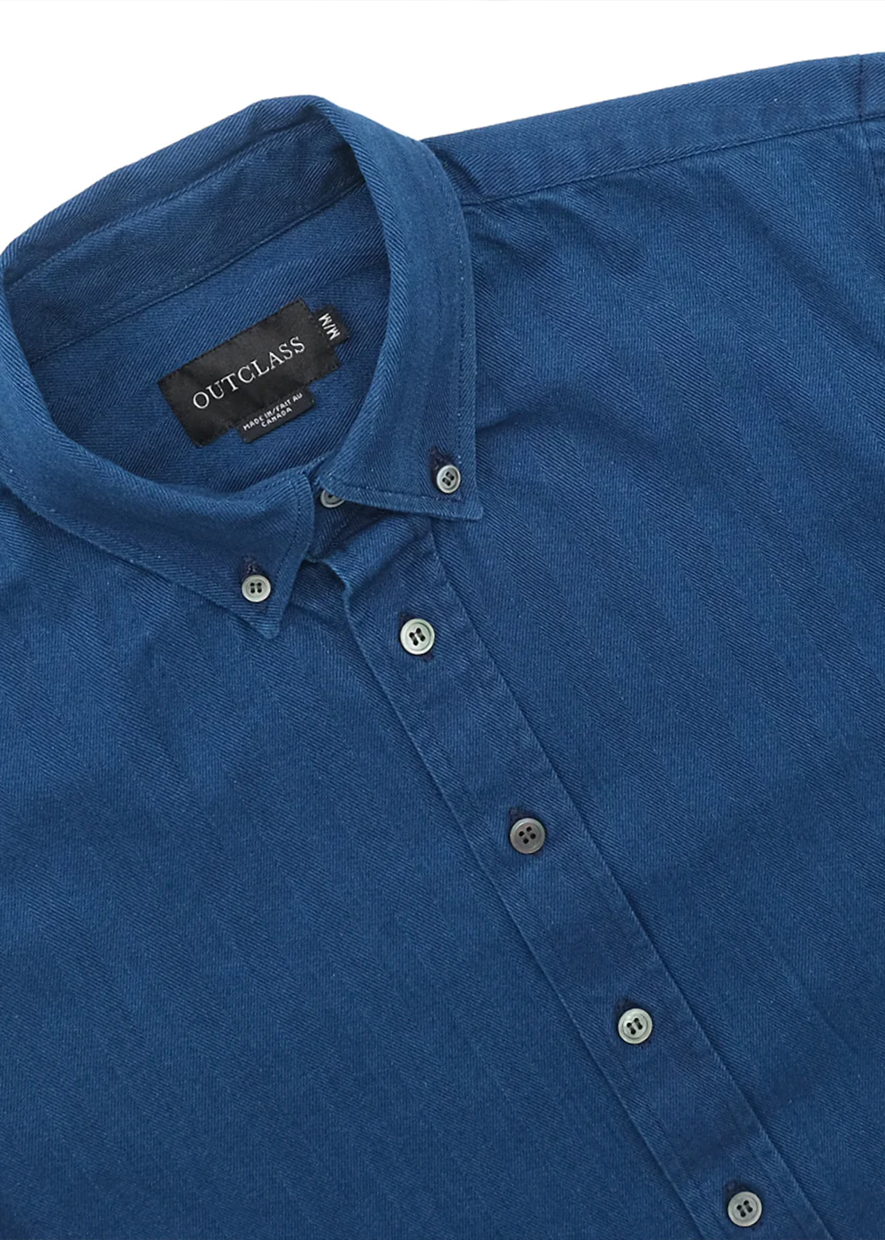 Herringbone Washed LS Classic Shirt- Indigo - Outclass Canada - Danali