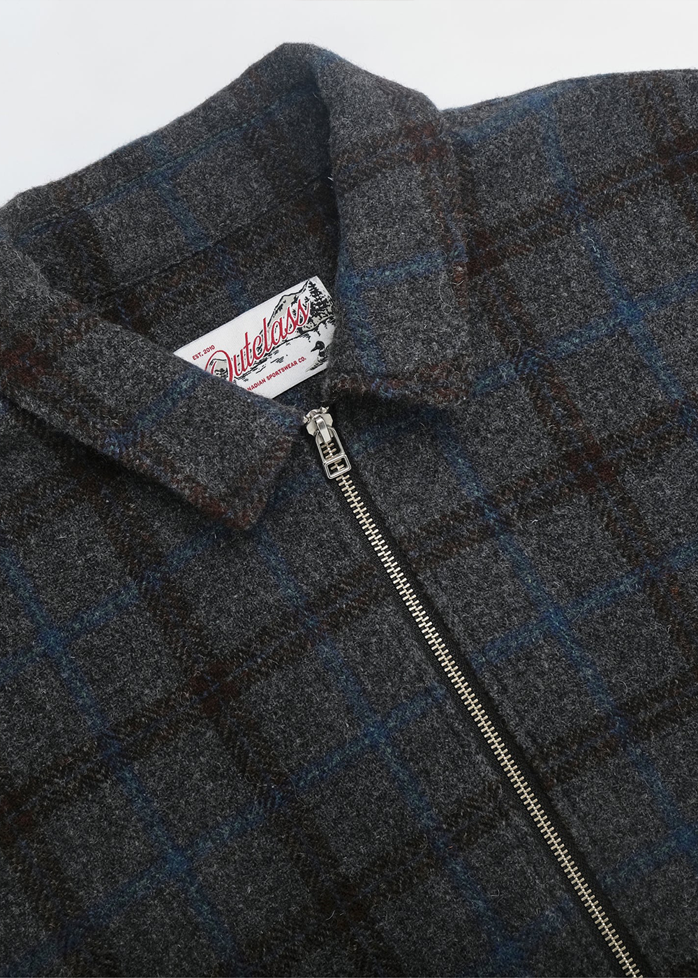 Plaid Zip Overshirt - Grey - Outclass Canada - Danali