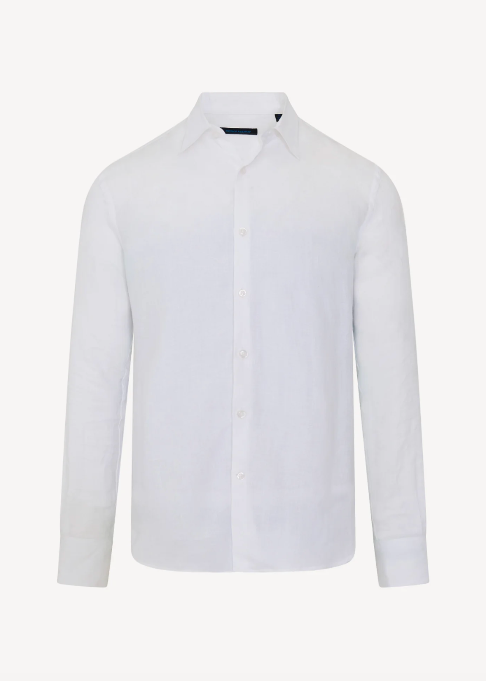 Linen Chambray Point Collar Sport Shirt - White - Patrick Assaraf Canada - Danali - P4313W21B