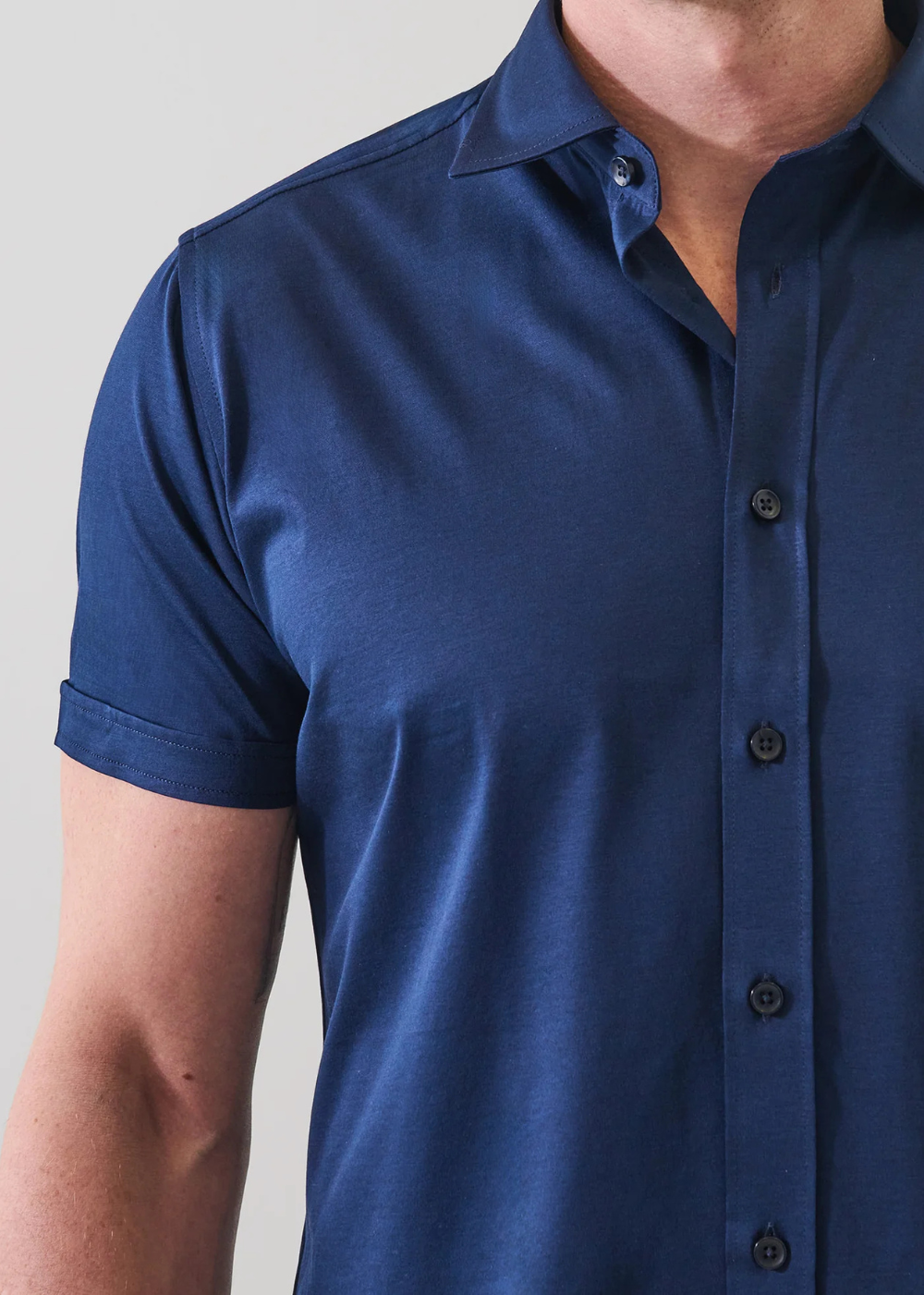 Solid Cotton/Modal Sport Shirt - Navy - Patrick Assaraf Canada - Danali - P4506W86B
