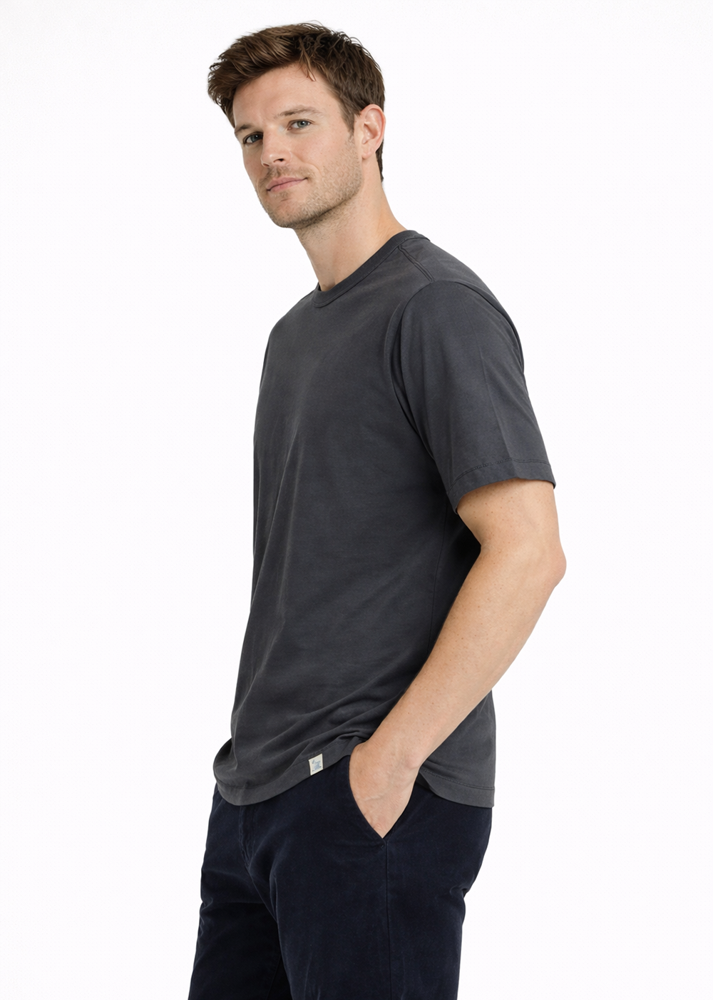 Soft Pima Cotton T-Shirt - Concrete - Merz b. Schwanen Canada - Danali - PIMATEE01