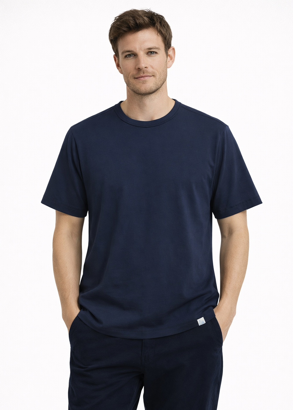 Soft Pima Cotton T-Shirt - Indigo - Merz b. Schwanen Canada - Danali - PIMATEE01