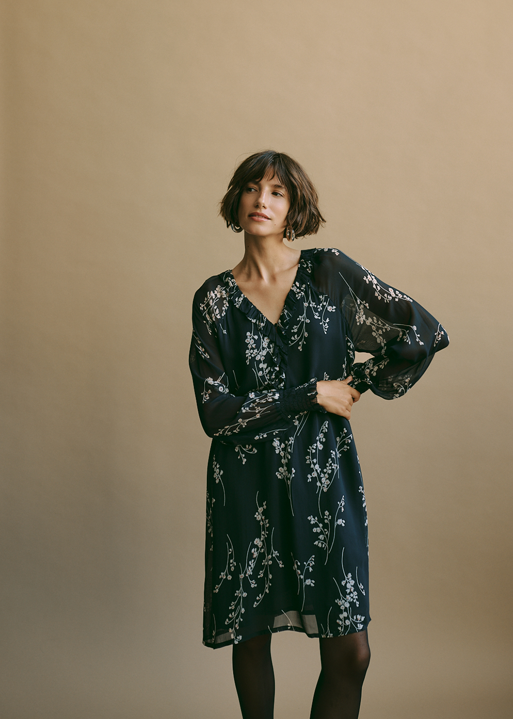 Urma Dress - Black Leaf Print - Part Two Canada - Danali