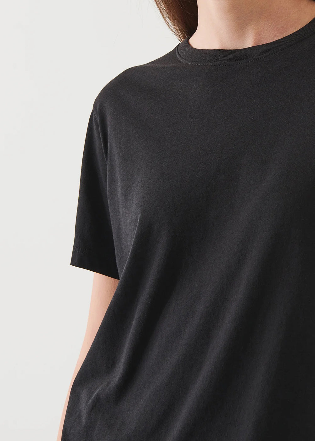 Boyfriend Fit Crew T-Shirt - Black - Patrick Assaraf Canada - Danali - W92C05
