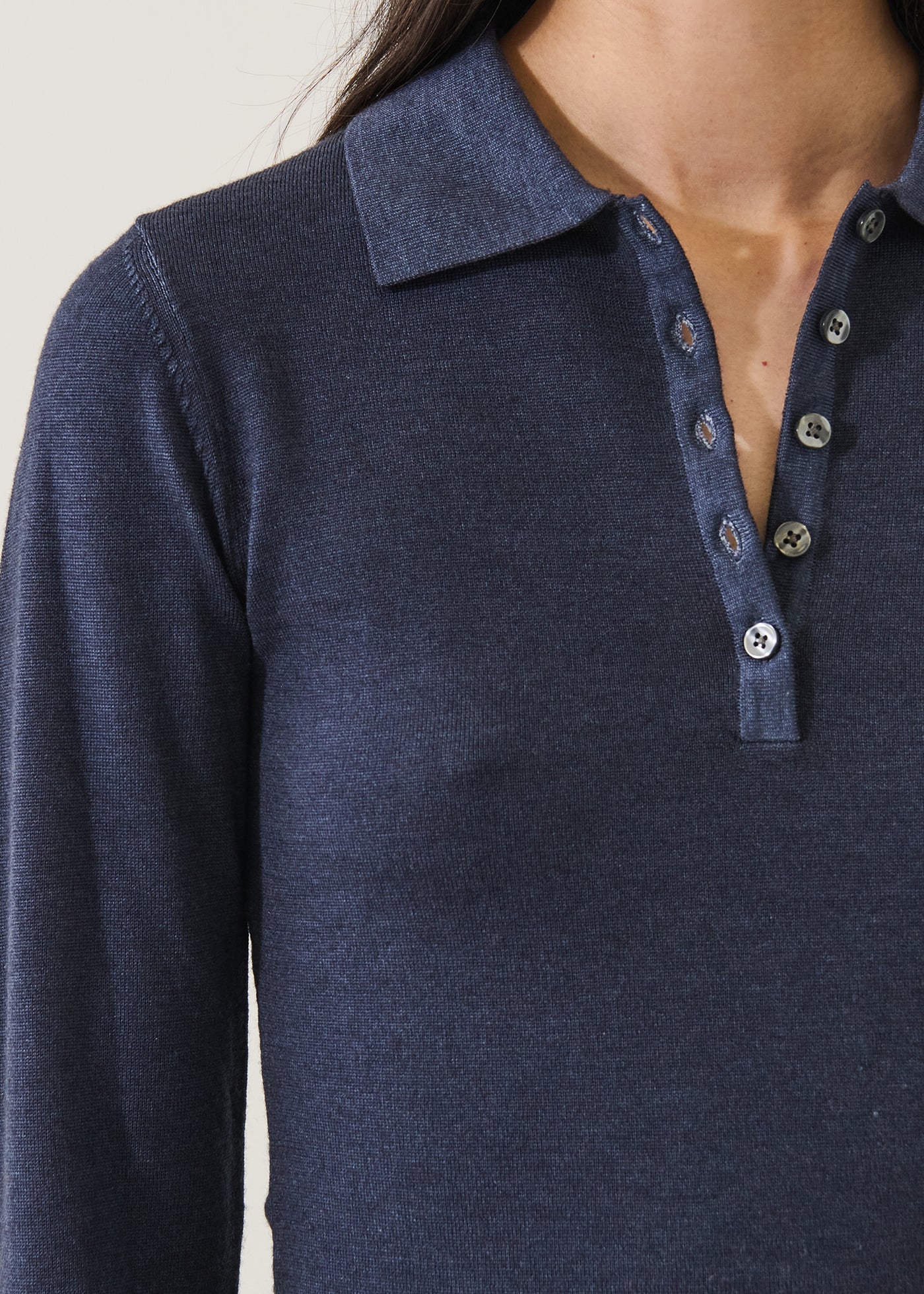 Extrafine Merino Vintage Fitted Polo - Rhino - Patrick Assaraf Canada - Danali