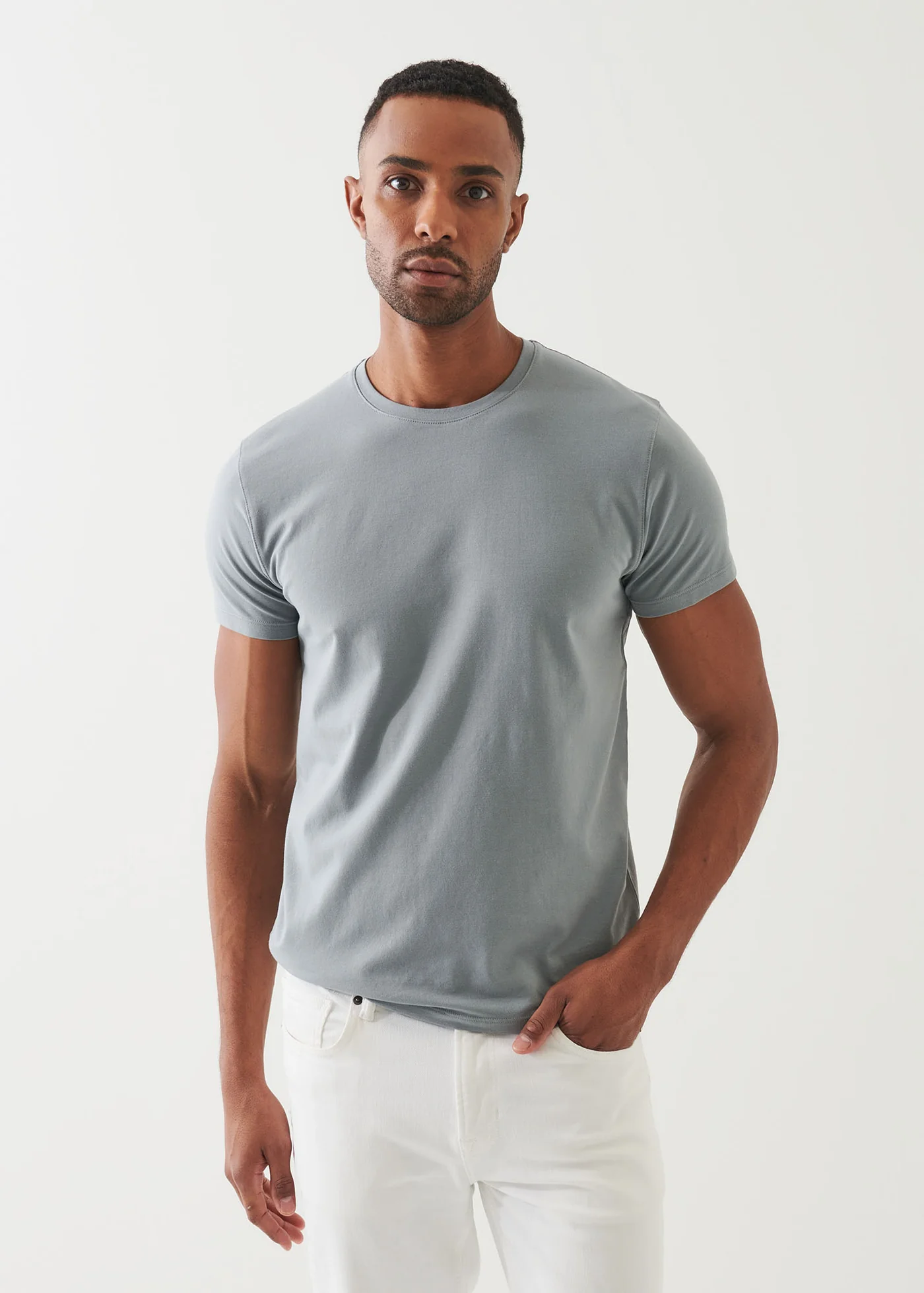 Patrick Assaraf Pima Cotton Stretch Crew T-Shirt Seafoam - Danali