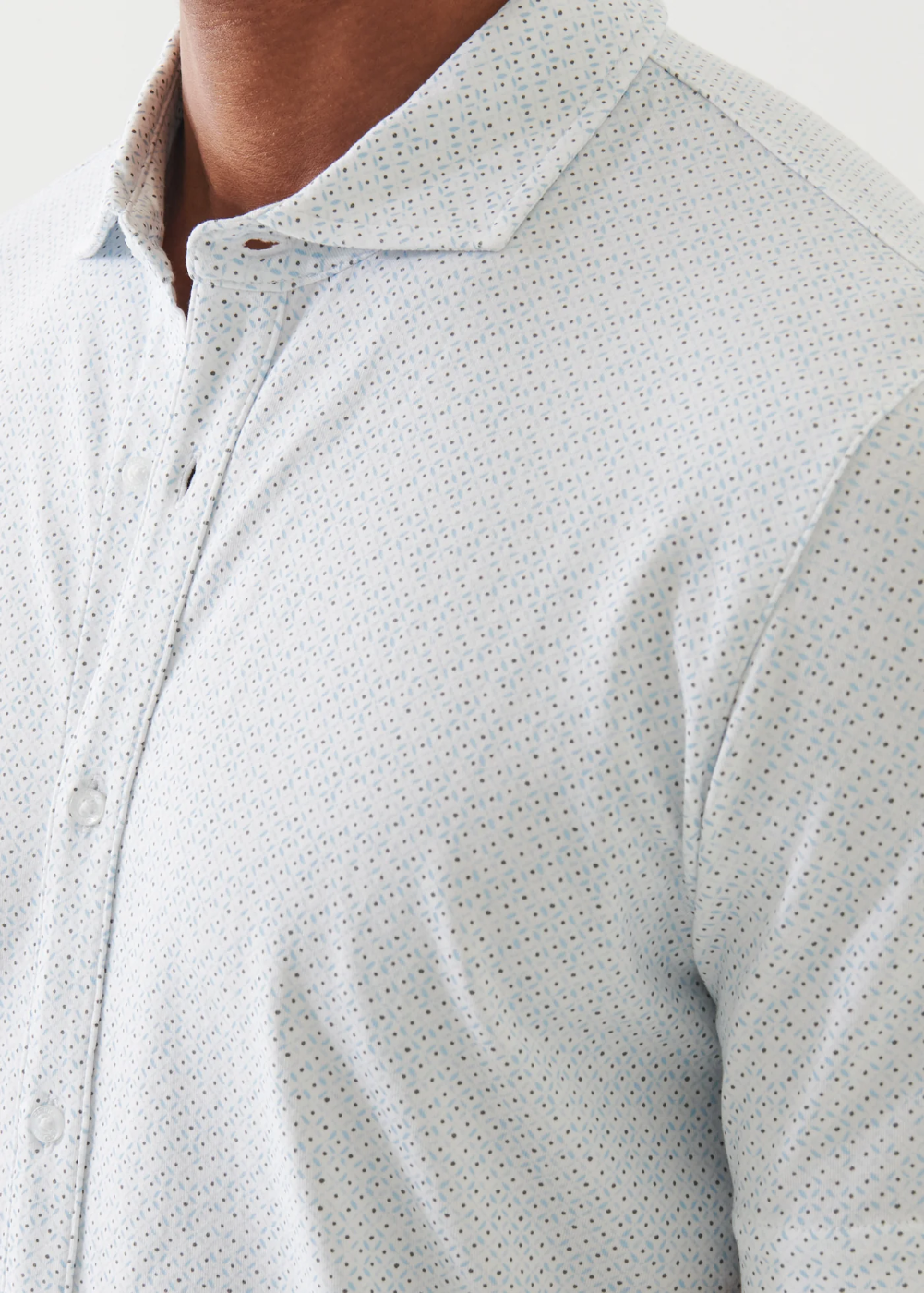 Patrick Assaraf Pima Cotton Stretch Printed Shirt Green Smoke - Patrick Assaraf Canada - Danali
